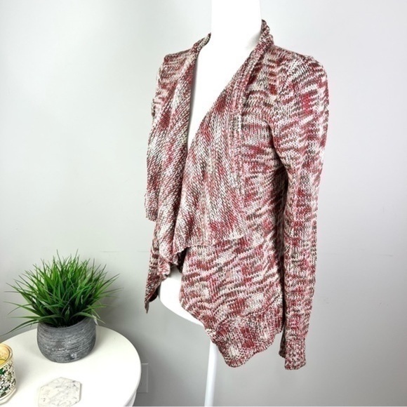 SKIES ARE BLUE Multicolor Open Waterfall Heavy Knit Cardigan Size XS - Picture 2 of 6